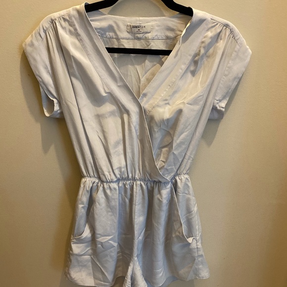 Babaton Baby Blue Corbett Silk Romper Blue Size XS - Picture 2 of 3